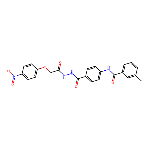 3-methyl-N-[4-({2-[(4-nitrophenoxy)acetyl]hydrazinyl}carbonyl)phenyl]benzamide structure