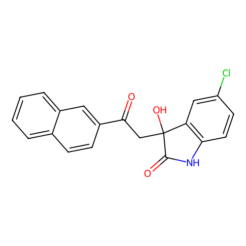 5-chloro-3-hydroxy-3-[2-(naphthalen-2-yl)-2-oxoethyl]-1,3-dihydro-2H-indol-2-one structure