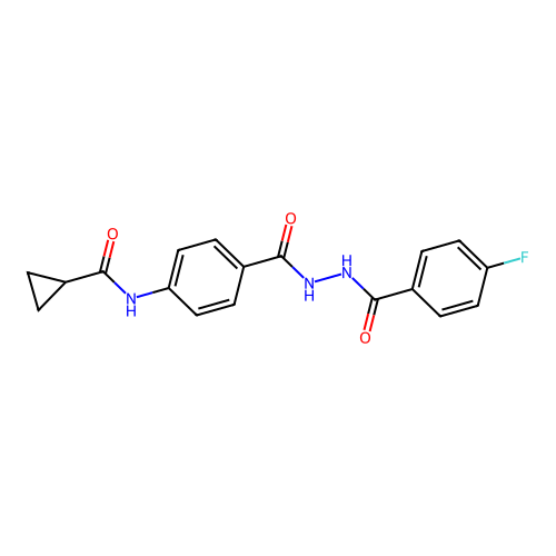 N-(4-{[2-(4-fluorobenzoyl)hydrazino]carbonyl}phenyl)cyclopropanecarboxamide structure