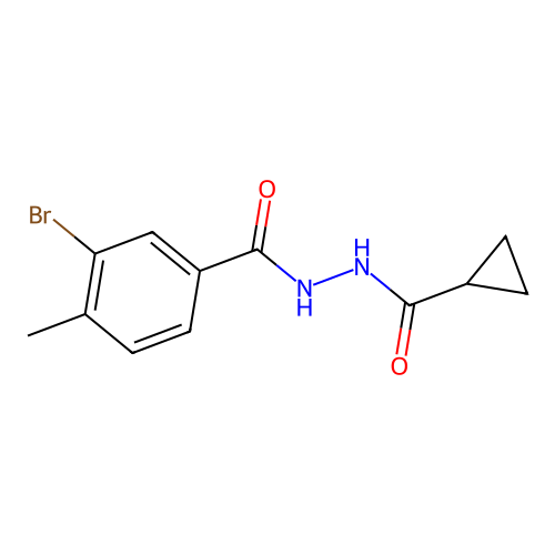 3-bromo-N'-(cyclopropylcarbonyl)-4-methylbenzohydrazide structure