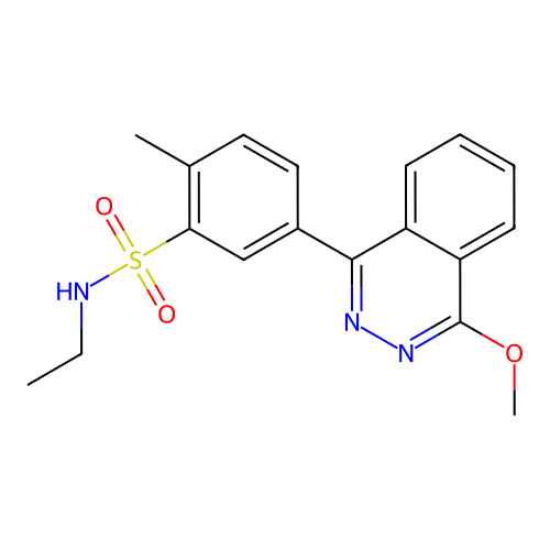 N-ethyl-5-(4-methoxyphthalazin-1-yl)-2-methylbenzenesulfonamide structure