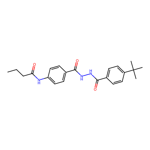 N-(4-{[2-(4-tert-butylbenzoyl)hydrazino]carbonyl}phenyl)butanamide structure