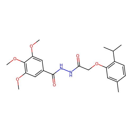 N'-[(2-isopropyl-5-methylphenoxy)acetyl]-3,4,5-trimethoxybenzohydrazide structure