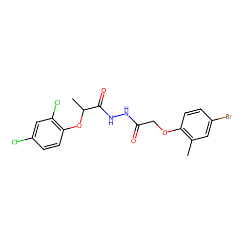 N'-[(4-bromo-2-methylphenoxy)acetyl]-2-(2,4-dichlorophenoxy)propanohydrazide structure