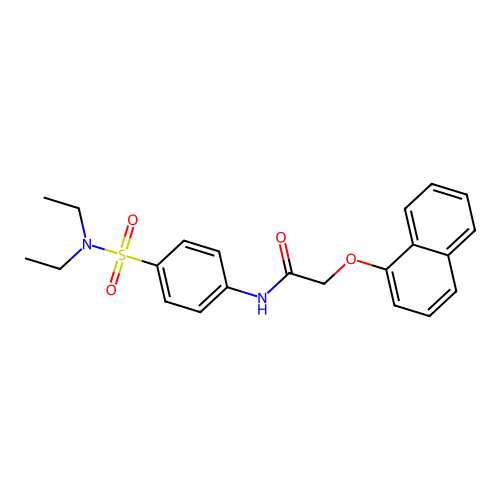N-{4-[(diethylamino)sulfonyl]phenyl}-2-naphthyloxyacetamide structure