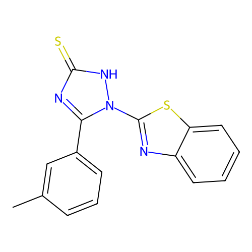1-Benzothiazol-2-yl-5-m-tolyl-1H-[1,2,4]triazole-3-thiol structure