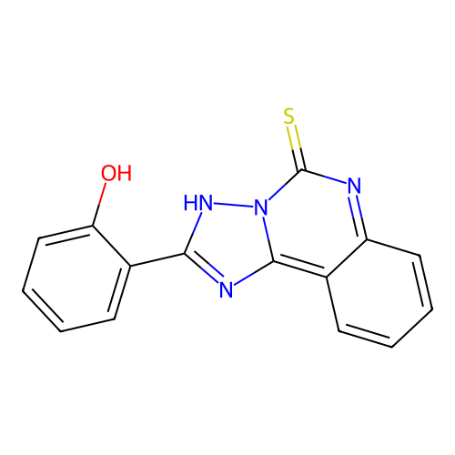 2-(2-hydroxyphenyl)[1,2,4]triazolo[1,5-c]quinazoline-5(6H)-thione structure