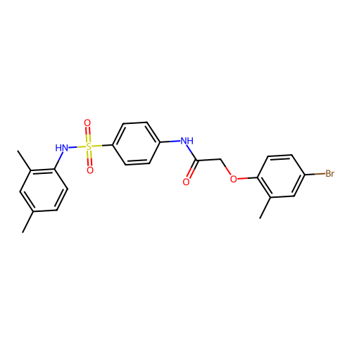 2-(4-bromo-2-methylphenoxy)-N-[4-[(2,4-dimethylphenyl)sulfamoyl]phenyl]acetamide structure