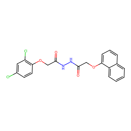 N'-[(2,4-dichlorophenoxy)acetyl]-2-(1-naphthyloxy)acetohydrazide structure