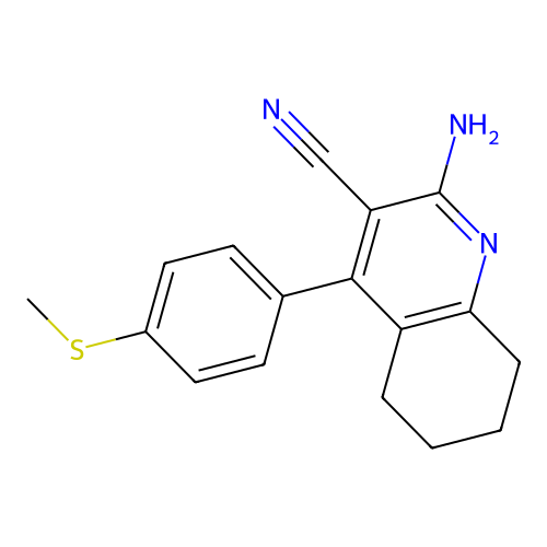 2-Amino-4-(4-methylsulfanylphenyl)-5,6,7,8-tetrahydroquinoline-3-carbonitrile structure