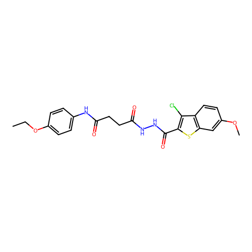 4-{2-[(3-chloro-6-methoxy-1-benzothien-2-yl)carbonyl]hydrazino}-N-(4-ethoxyphenyl)-4-oxobutanamide structure