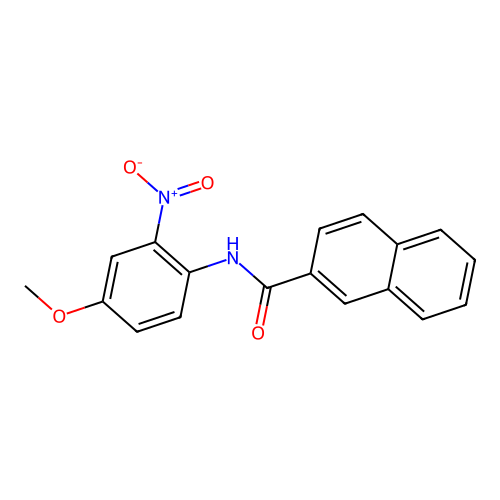 N-(4-methoxy-2-nitrophenyl)naphthalene-2-carboxamide structure