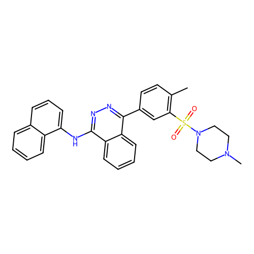 4-{4-methyl-3-[(4-methylpiperazin-1-yl)sulfonyl]phenyl}-N-(naphthalen-1-yl)phthalazin-1-amine structure