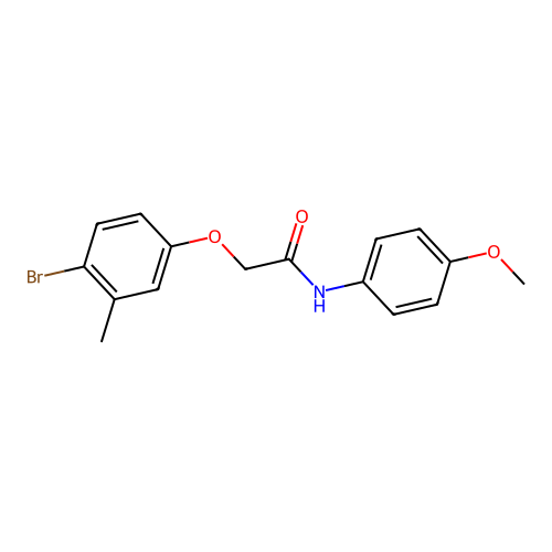 2-(4-bromo-3-methylphenoxy)-N-(4-methoxyphenyl)acetamide structure