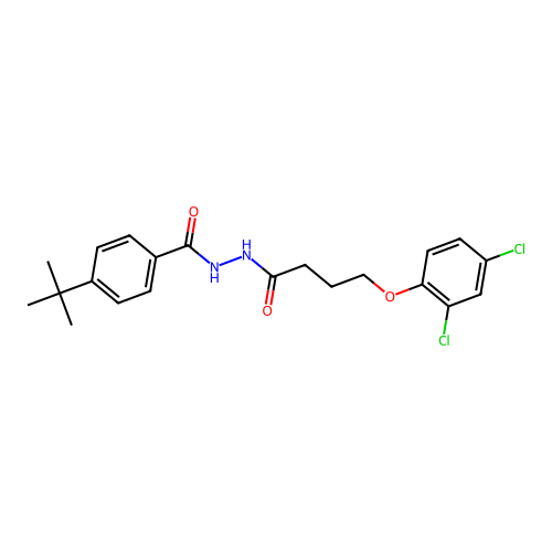 4-tert-butyl-N'-[4-(2,4-dichlorophenoxy)butanoyl]benzohydrazide structure