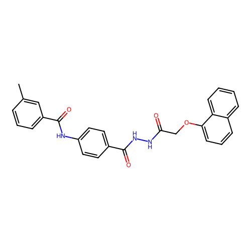 3-methyl-N-[4-({2-[(1-naphthyloxy)acetyl]hydrazino}carbonyl)phenyl]benzamide structure