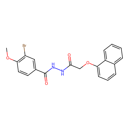3-bromo-4-methoxy-N'-[(naphthalen-1-yloxy)acetyl]benzohydrazide structure