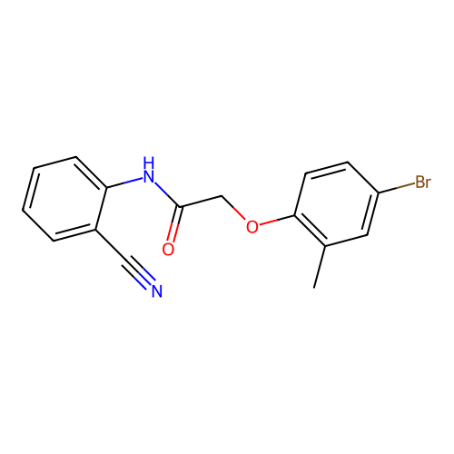 2-(4-bromo-2-methylphenoxy)-N-(2-cyanophenyl)acetamide structure