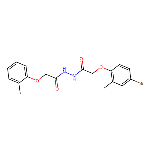 2-(4-bromo-2-methylphenoxy)-N'-[(2-methylphenoxy)acetyl]acetohydrazide structure