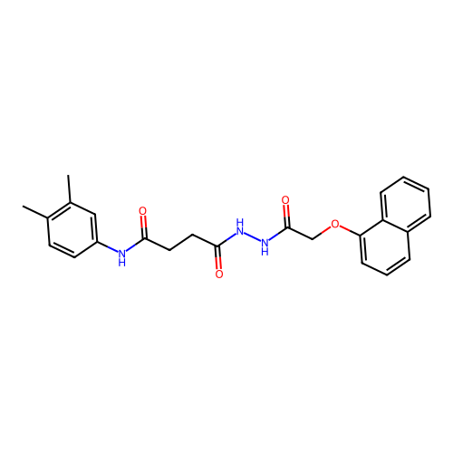 N-(3,4-dimethylphenyl)-4-{2-[(1-naphthyloxy)acetyl]hydrazino}-4-oxobutanamide structure