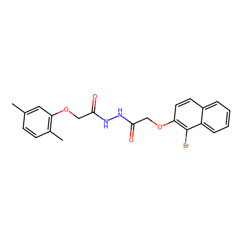 2-[(1-bromo-2-naphthyl)oxy]-N'-[(2,5-dimethylphenoxy)acetyl]acetohydrazide structure