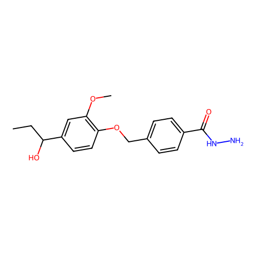 4-{[4-(1-Hydroxypropyl)-2-methoxyphenoxy]methyl}benzohydrazide structure