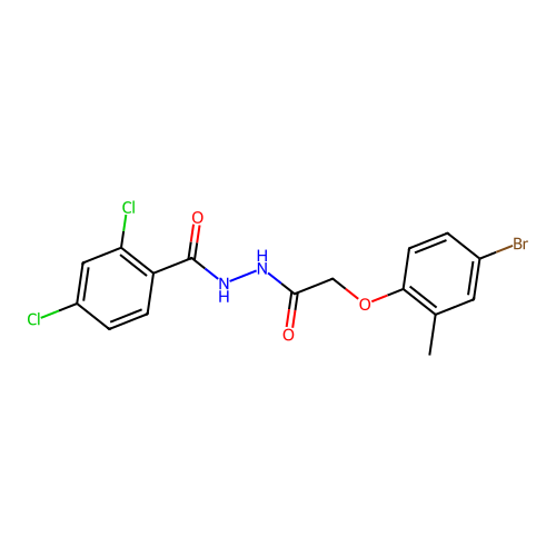 N'-[(4-bromo-2-methylphenoxy)acetyl]-2,4-dichlorobenzohydrazide structure