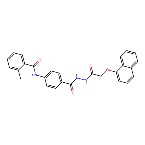 2-methyl-N-[4-({2-[(1-naphthyloxy)acetyl]hydrazino}carbonyl)phenyl]benzamide structure