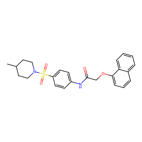 N-{4-[(4-methyl-1-piperidinyl)sulfonyl]phenyl}-2-(1-naphthyloxy)acetamide structure