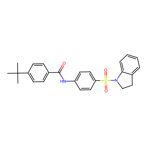 4-tert-butyl-N-[4-(2,3-dihydro-1H-indol-1-ylsulfonyl)phenyl]benzamide structure