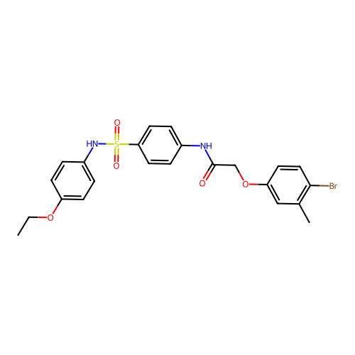 2-(4-bromo-3-methylphenoxy)-N-[4-[(4-ethoxyphenyl)sulfamoyl]phenyl]acetamide structure