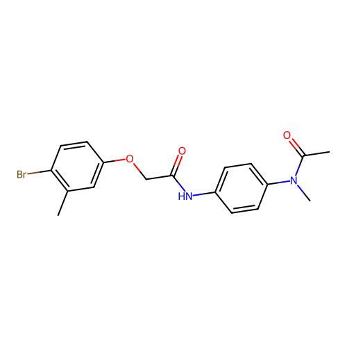 N-{4-[acetyl(methyl)amino]phenyl}-2-(4-bromo-3-methylphenoxy)acetamide structure
