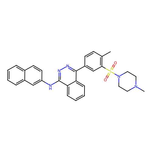 4-{4-methyl-3-[(4-methylpiperazin-1-yl)sulfonyl]phenyl}-N-(naphthalen-2-yl)phthalazin-1-amine structure