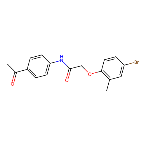 N-(4-acetylphenyl)-2-(4-bromo-2-methylphenoxy)acetamide structure