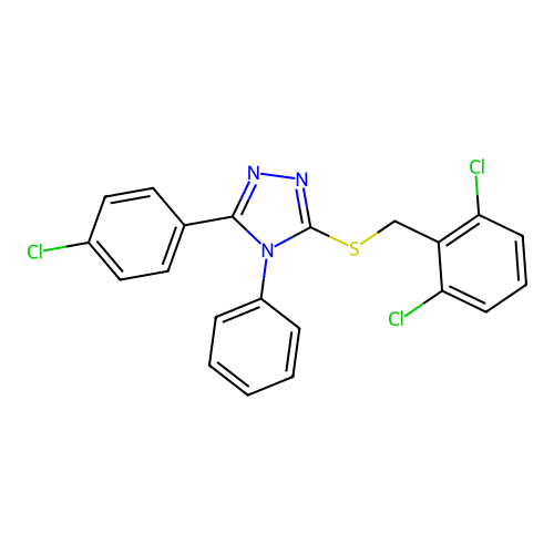 3-[(2,6-Dichlorophenyl)methylthio]-5-(4-chlorophenyl)-4-phenyl-1,2,4-triazole structure
