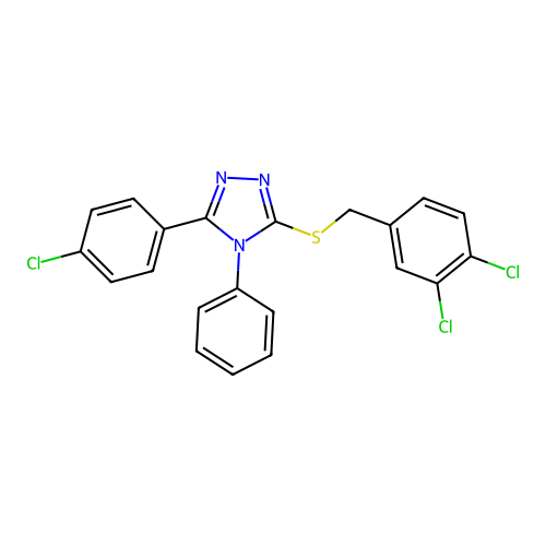 3-[(3,4-Dichlorophenyl)methylthio]-5-(4-chlorophenyl)-4-phenyl-1,2,4-triazole structure