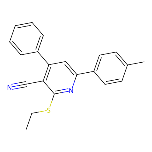 2-(Ethylsulfanyl)-6-(4-methylphenyl)-4-phenylnicotinonitrile structure