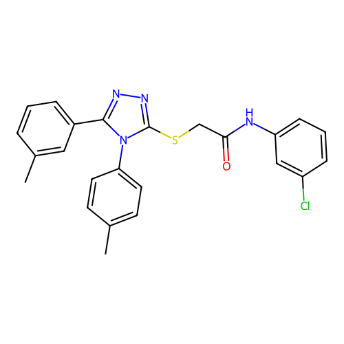 N-(3-chlorophenyl)-2-[[5-(3-methylphenyl)-4-(4-methylphenyl)-1,2,4-triazol-3-yl]sulfanyl]acetamide structure