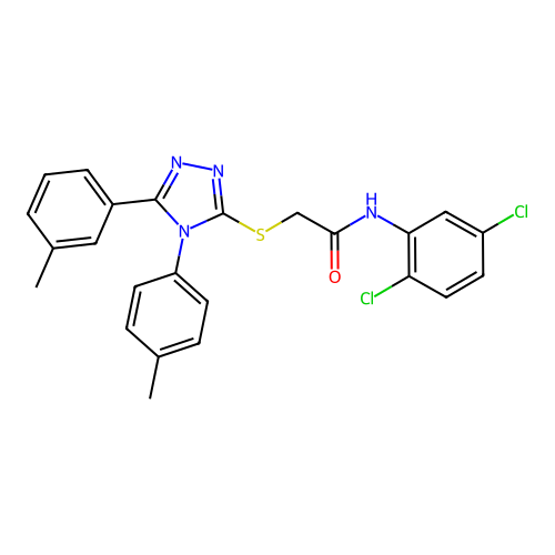 N-(2,5-dichlorophenyl)-2-{[5-(3-methylphenyl)-4-(4-methylphenyl)-4H-1,2,4-triazol-3-yl]sulfanyl}acetamide structure