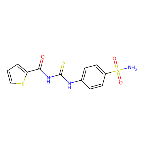 N-[(4-sulfamoylphenyl)carbamothioyl]thiophene-2-carboxamide structure