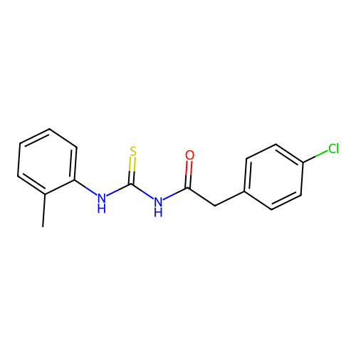 2-(4-chlorophenyl)-N-[(2-methylphenyl)carbamothioyl]acetamide structure