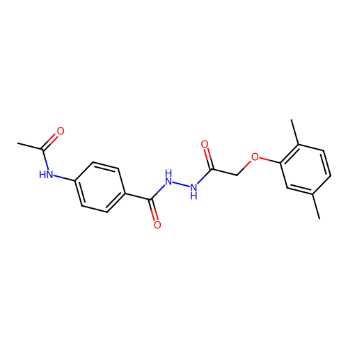 N-[4-({2-[(2,5-dimethylphenoxy)acetyl]hydrazino}carbonyl)phenyl]acetamide structure