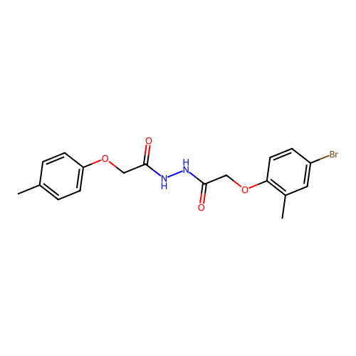 2-(4-bromo-2-methylphenoxy)-N'-[(4-methylphenoxy)acetyl]acetohydrazide structure