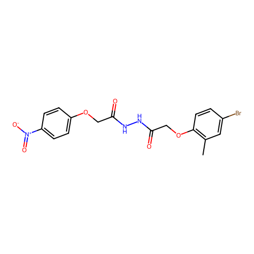 2-(4-bromo-2-methylphenoxy)-N'-[(4-nitrophenoxy)acetyl]acetohydrazide structure