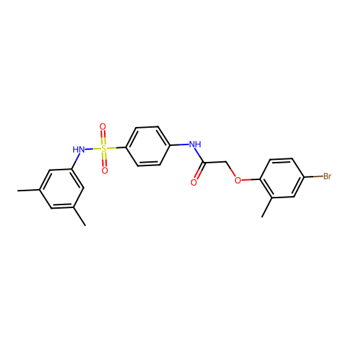 2-(4-bromo-2-methylphenoxy)-N-[4-[(3,5-dimethylphenyl)sulfamoyl]phenyl]acetamide structure