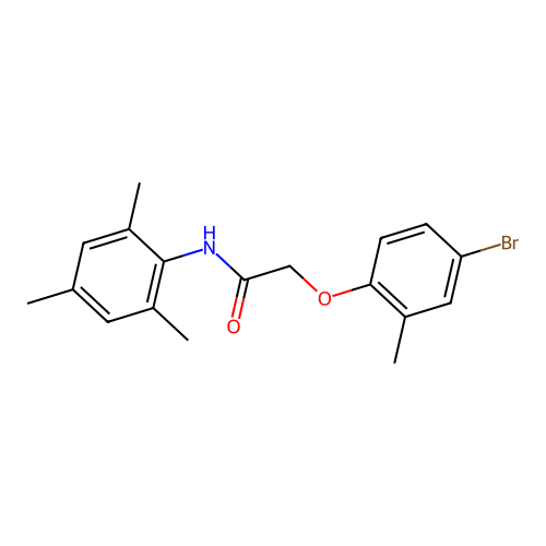 2-(4-bromo-2-methylphenoxy)-N-(2,4,6-trimethylphenyl)acetamide structure