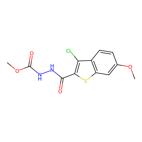 Methyl 2-[(3-chloro-6-methoxy-1-benzothiophen-2-yl)carbonyl]hydrazinecarboxylate structure