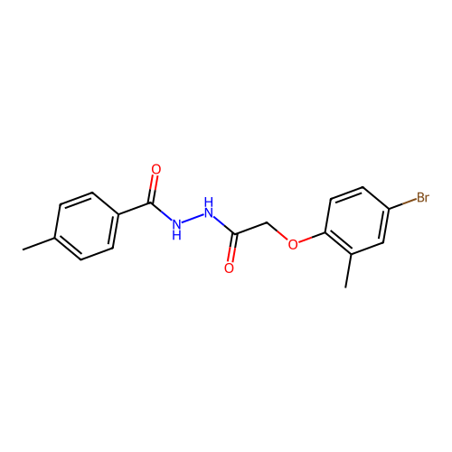 N'-[(4-bromo-2-methylphenoxy)acetyl]-4-methylbenzohydrazide structure