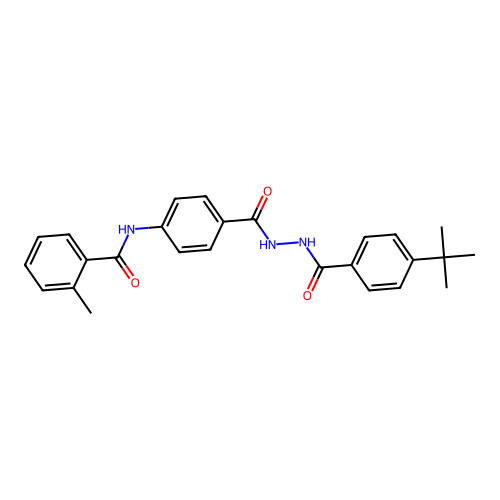 N-(4-{[2-(4-tert-butylbenzoyl)hydrazino]carbonyl}phenyl)-2-methylbenzamide structure