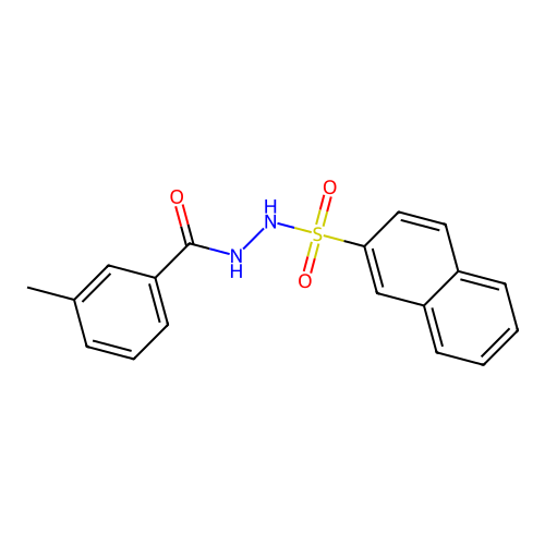 3-methyl-N'-(naphthalen-2-ylsulfonyl)benzohydrazide structure